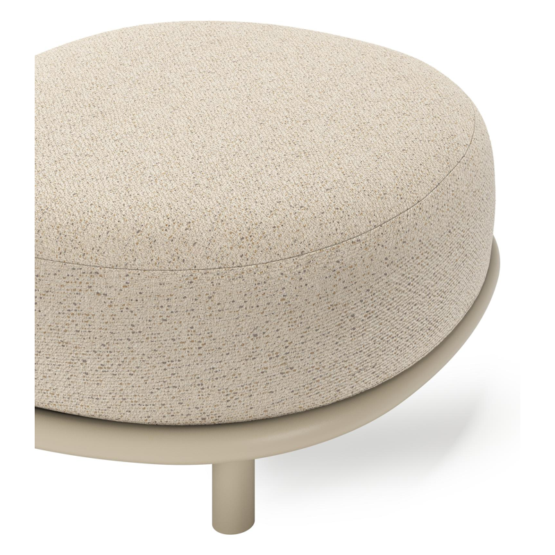 Pouf Lupino en aluminium beige et coussin en all weather cosytica bora desert