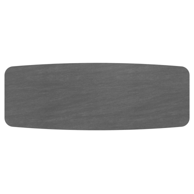 Orso tuintafel bootvorm in beige aluminium en volkeramiek Basalt Black - L 315 x B 115 x H 74.5 cm