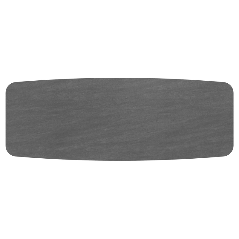 Orso tuintafel bootvorm in beige aluminium en volkeramiek Basalt Black - L 315 x B 115 x H 74.5 cm