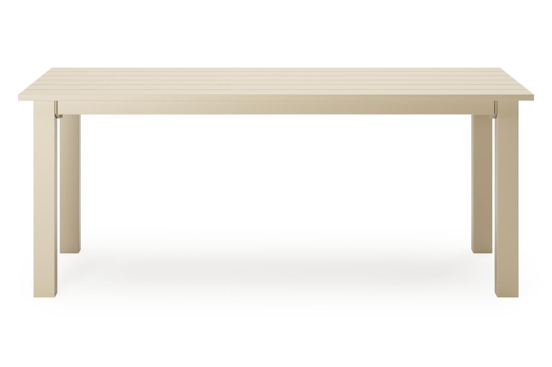 Nelas loungetafel in beige aluminium - L 120 x B 60 x H 42 cm