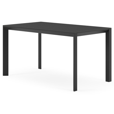 Table de jardin Malito en aluminium noir et céramique pleine nero black - Lg 140 x Larg. 80 x H 75 cm