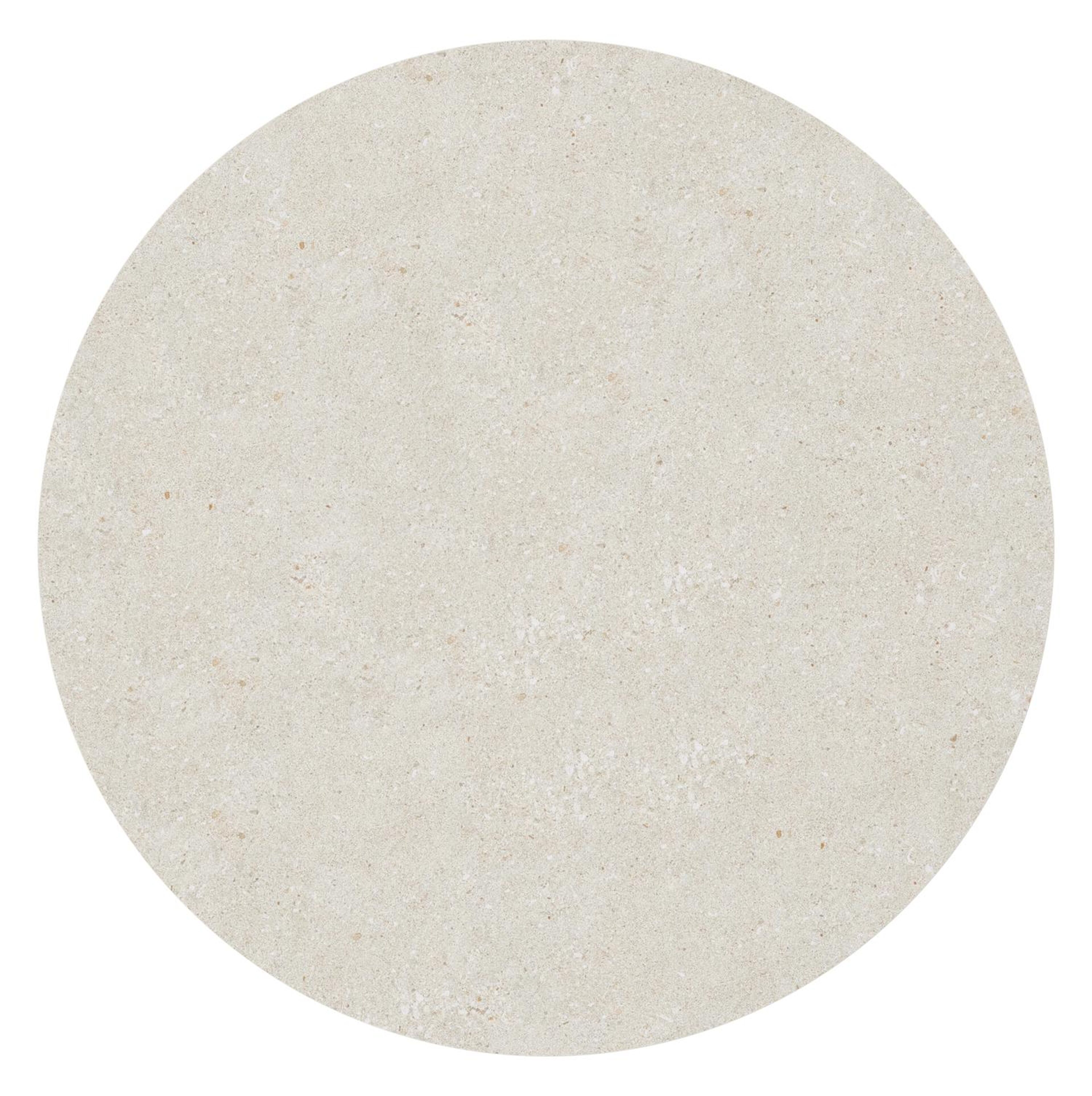 Amico loungetafel rond in beige aluminium en volkeramiek Shilin - Dia. 110 x H 28 cm