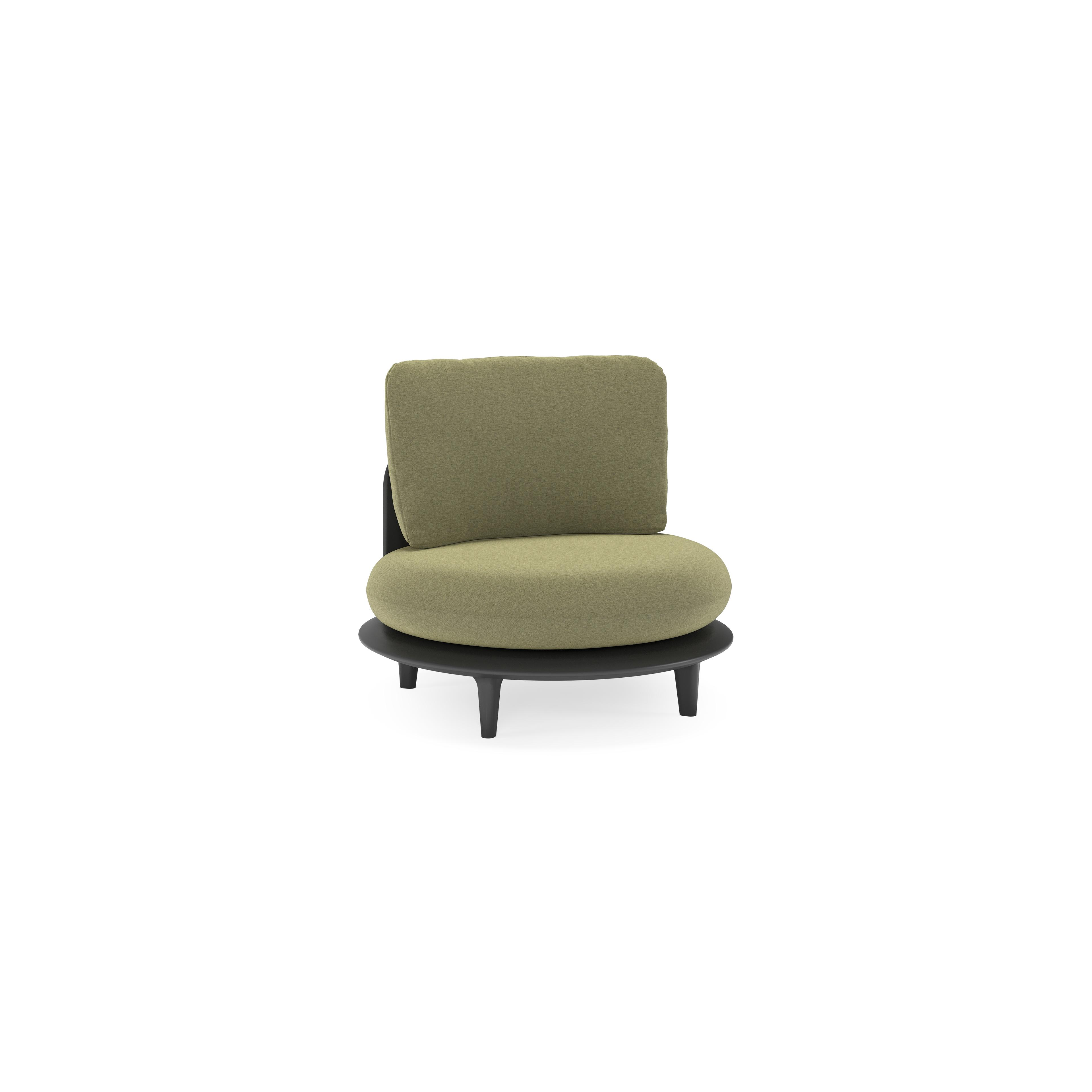 Fauteuil de jardin Bomero en aluminium noir et coussins en all weather sunbrella® luxe heritage leaf