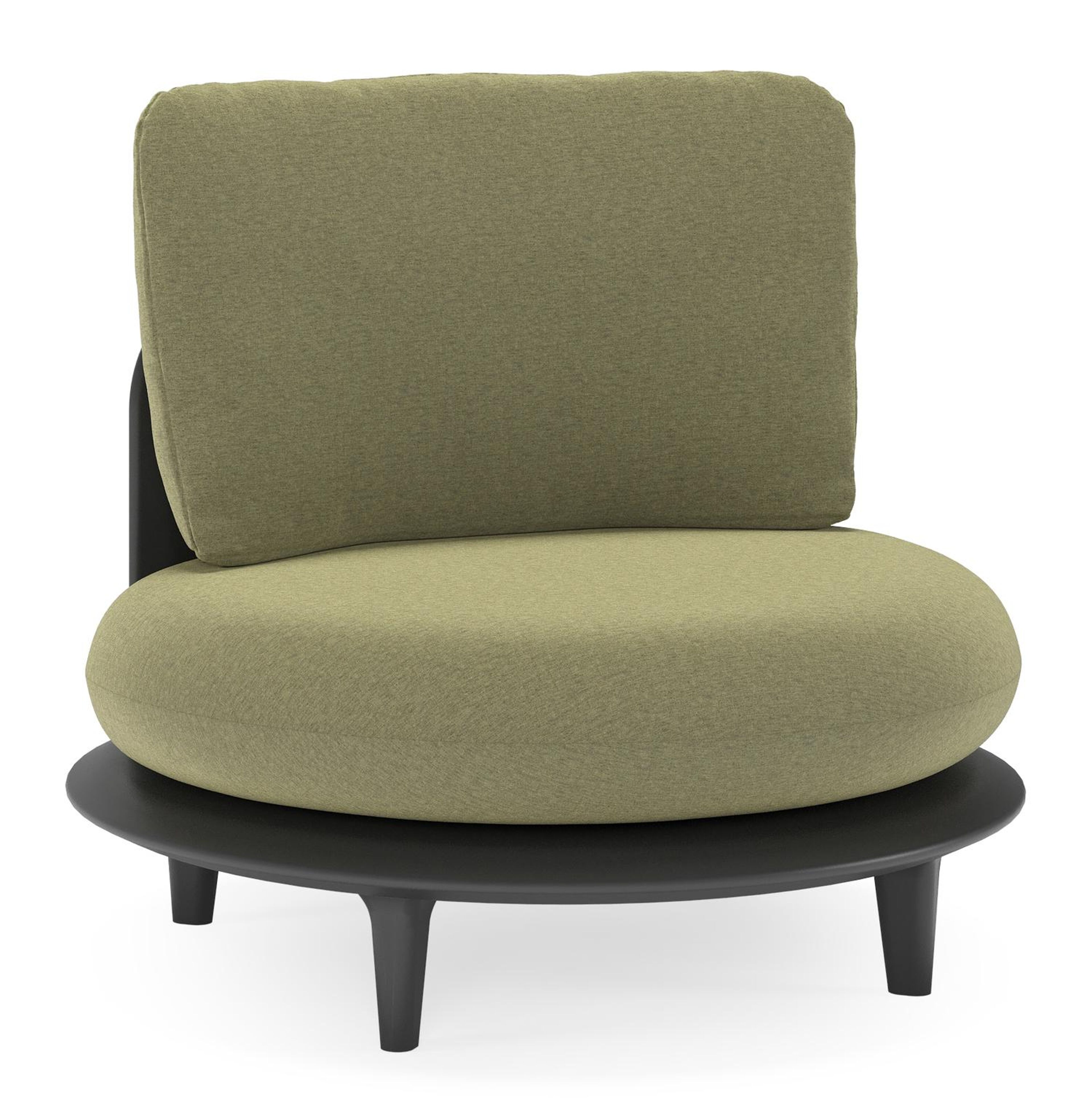 Bomero loungestoel in zwart aluminium met heritage leaf all weather sunbrella® luxe kussen