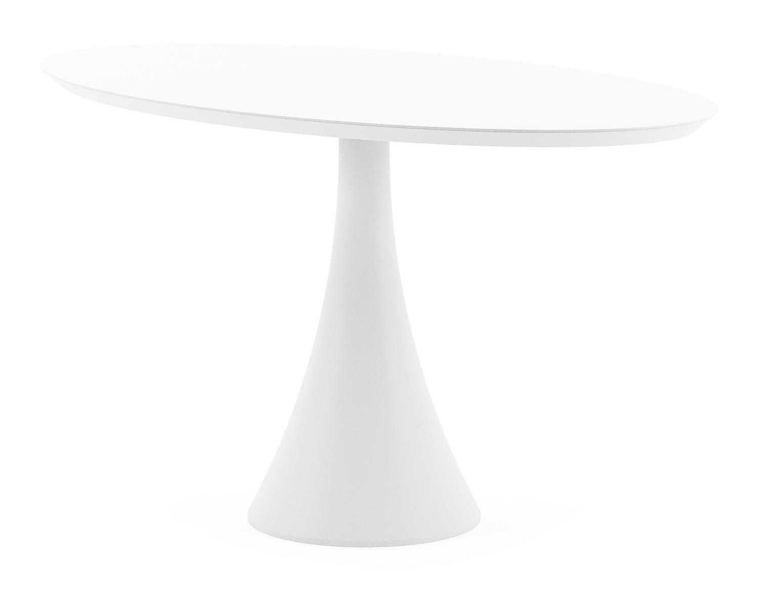 Fano tuintafel ovaal in wit aluminium - L 140 x B 80 x H 75 cm