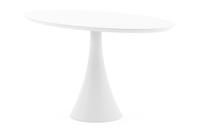 Fano tuintafel ovaal in wit aluminium - L 140 x B 80 x H 75 cm