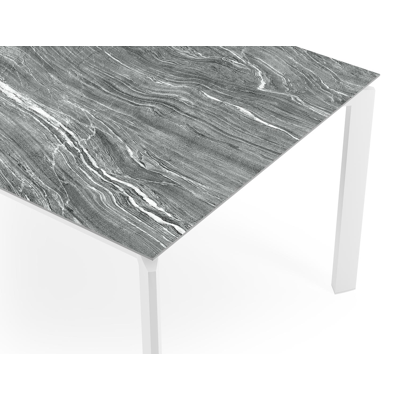 Cirello tuintafel in wit aluminium en volkeramiek mar del plata - L 240 x B 100 x H 75,6 cm