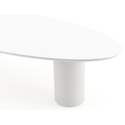 Amico tuintafel ovaal in wit aluminium en volkeramiek Arctic White - L 320 x B 130 x H 73.5 cm