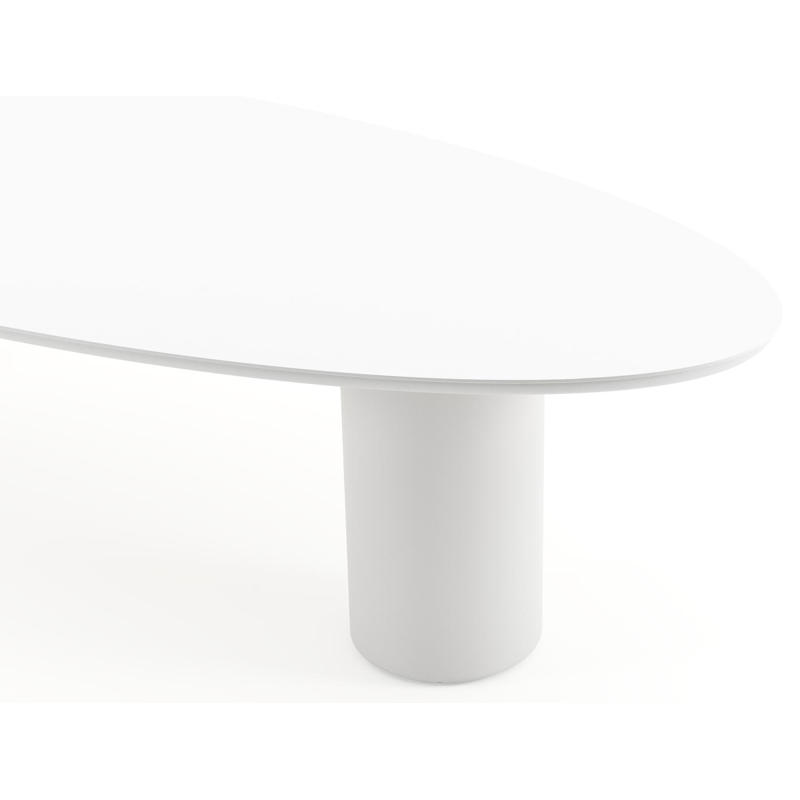 Amico tuintafel ovaal in wit aluminium en volkeramiek Arctic White - L 320 x B 130 x H 73.5 cm