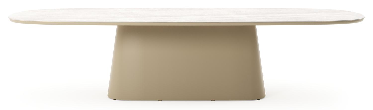 Amico tuintafel bombo xl in beige aluminium en volkeramiek Taj Mahal - L 320 x B 148 x H 73.5 cm