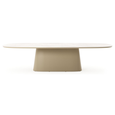 Amico tuintafel bombo xl in beige aluminium en volkeramiek Taj Mahal - L 320 x B 148 x H 73.5 cm