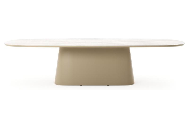 Amico tuintafel bombo xl in beige aluminium en volkeramiek Taj Mahal - L 320 x B 148 x H 73.5 cm