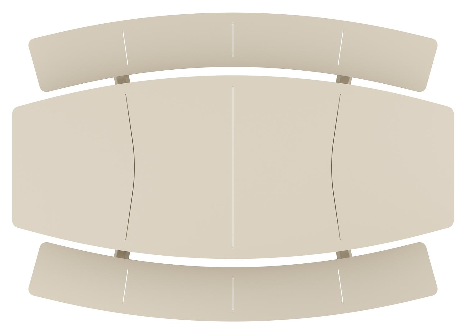 Forno picknicktafel bootvorm in beige aluminium - L 240 x B 181 x H 72 cm