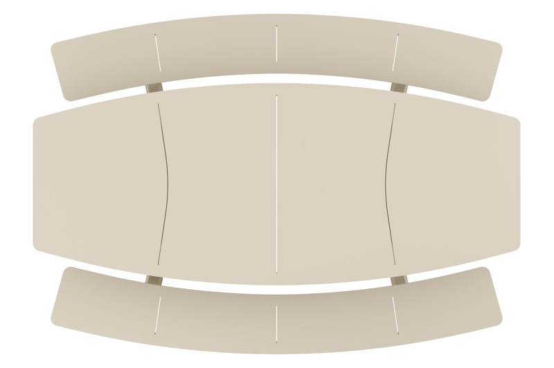 Forno picknicktafel bootvorm in beige aluminium - L 240 x B 181 x H 72 cm