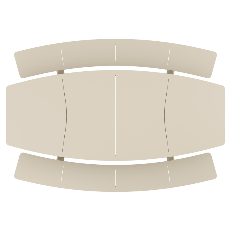 Forno picknicktafel bootvorm in beige aluminium - L 240 x B 181 x H 72 cm