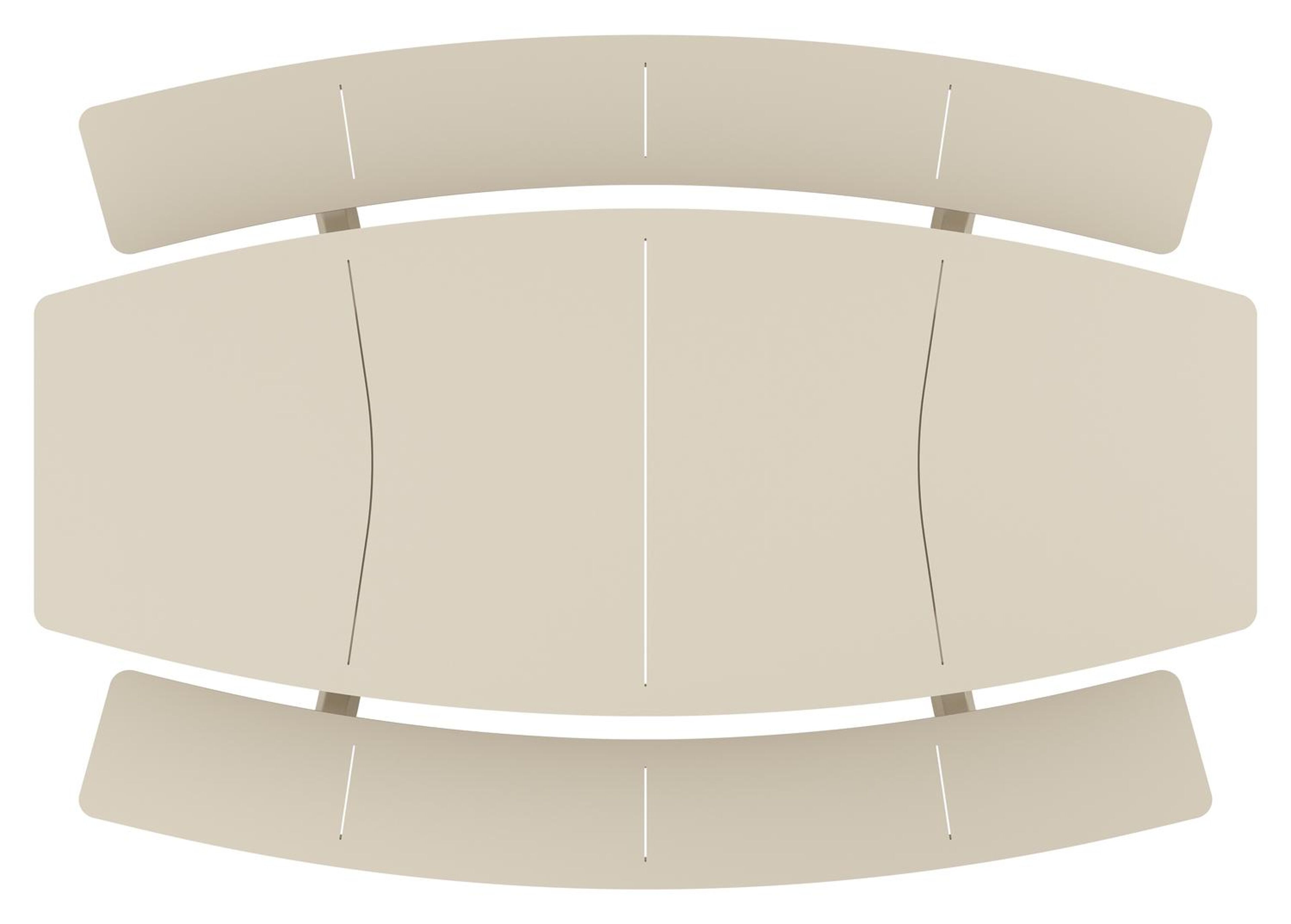 Table de pique-nique Forno forme de bateau en aluminium beige - Lg. 240 x Larg 181 x Haut. 72 cm