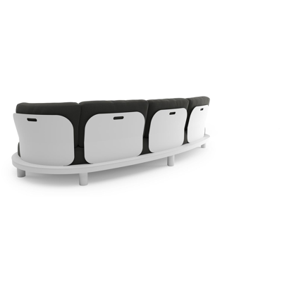 Donato loungebank in wit aluminium met natte sooty all weather sunbrella® luxe kussen