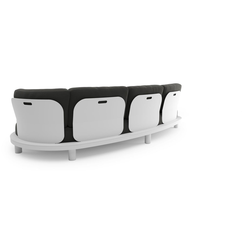 Donato loungebank in wit aluminium met natte sooty all weather sunbrella® luxe kussen