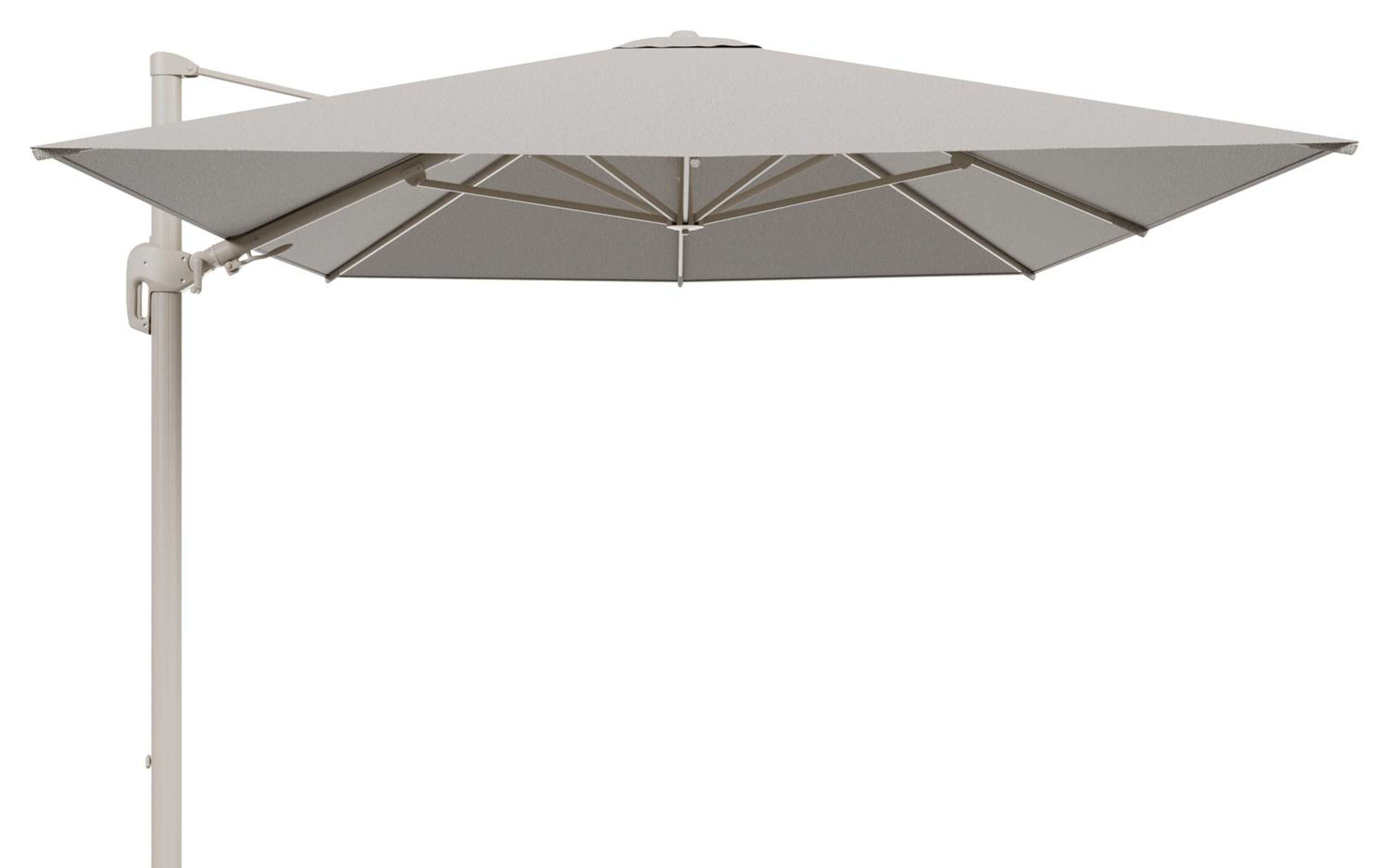 Parasol pendant Rufina avec fonction tilt en aluminium beige et toile de parasol en All Weather Solica Firenze Sand  - Lg.1 400 x Lg.2 300 cm (sans pied de parasol