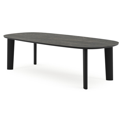Amico tuintafel bombo in zwart aluminium en volkeramiek Black Obsession - L 270 x B 125 x H 73.5 cm