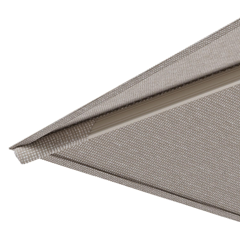 Rufina zweefparasol met tiltfunctie in beige aluminium en Slow Farafra All Weather Sunbrella® Luxe parasoldoek - L1 300 x L2 300 cm met parasolvoet Minore 260 kg met wielen