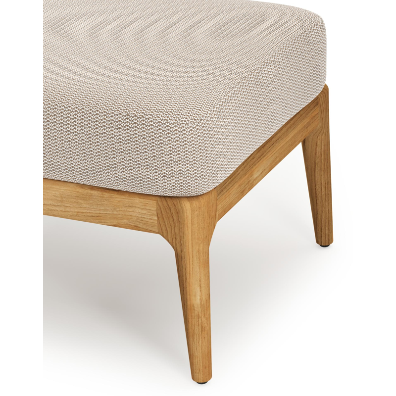 Orso poef in teak met Lopi Fossil all weather sunbrella® luxe kussen