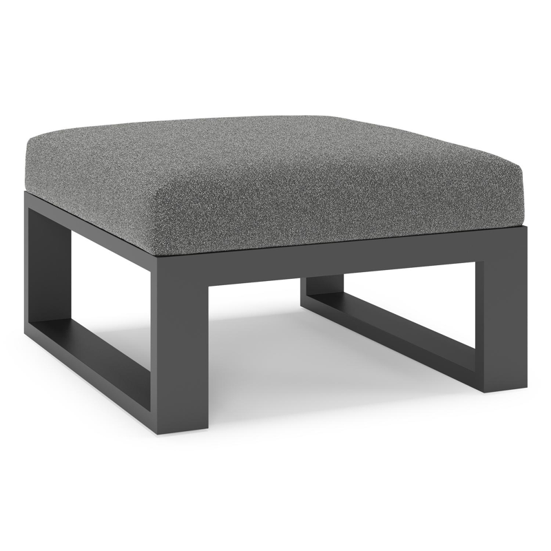 Pouf Verato en aluminium noir et coussins en all weather cosytica catania black