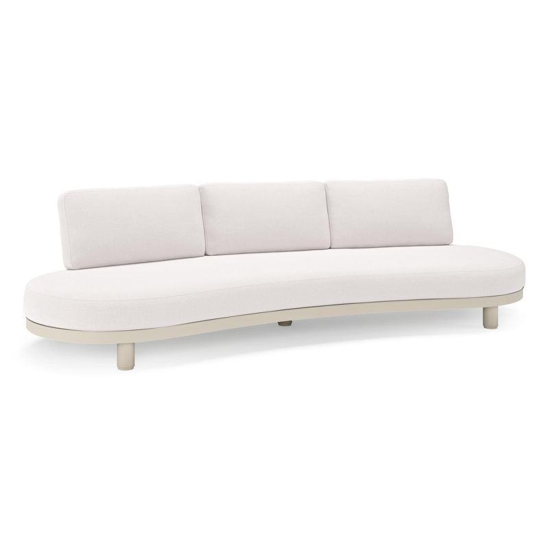 Donato loungebank in beige aluminium met all weather sunbrella® luxe Savane Whisper kussen
