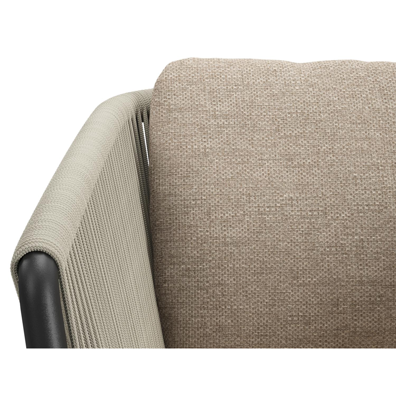 Amalfi uitschuifbare tuinset in zwart aluminium en teak met 8 Gerona tuinstoelen