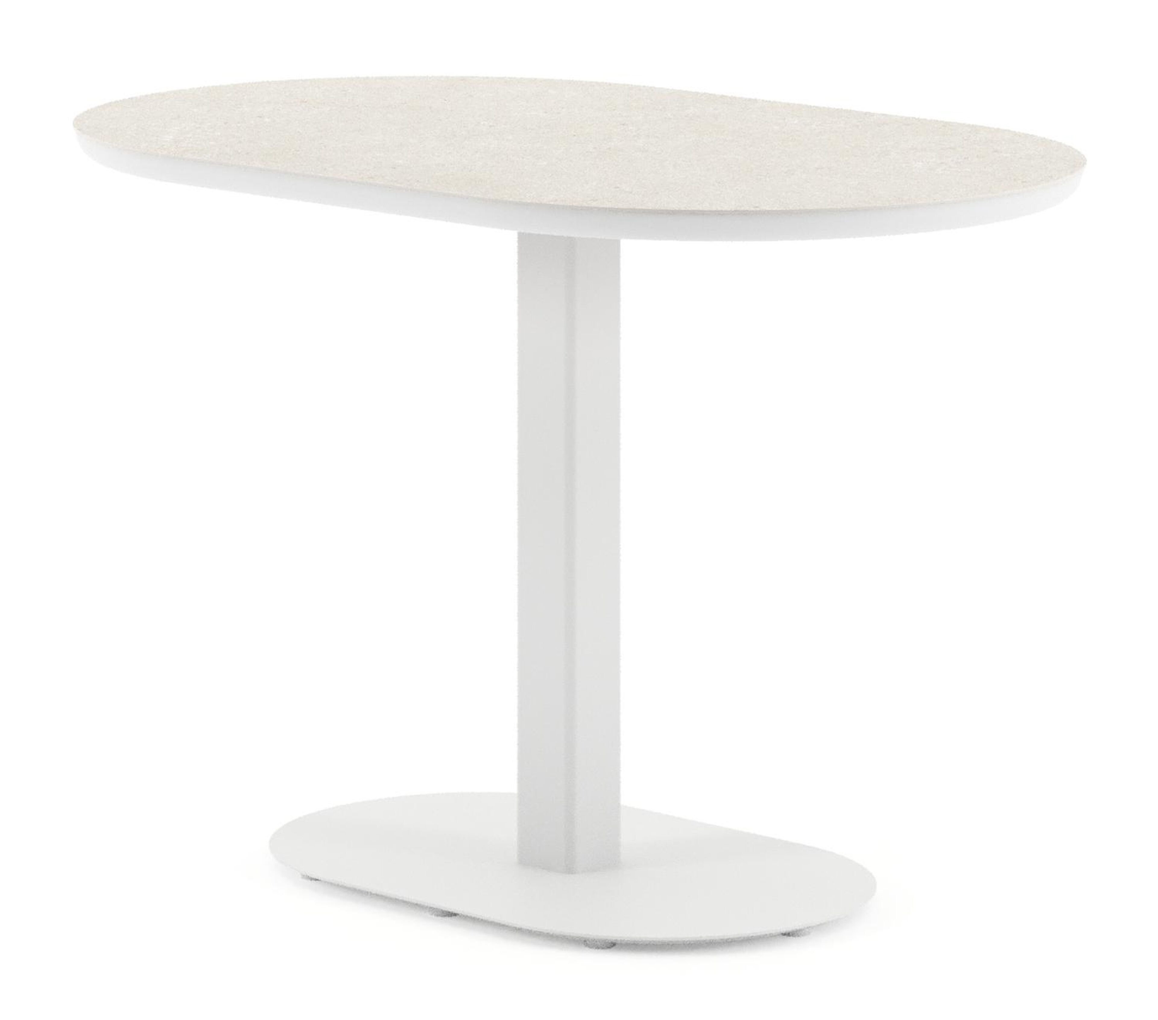 Teramo kantelbare tuintafel bombo in wit aluminium en volkeramiek Shilin - L 110 x B 70 x H 74 cm