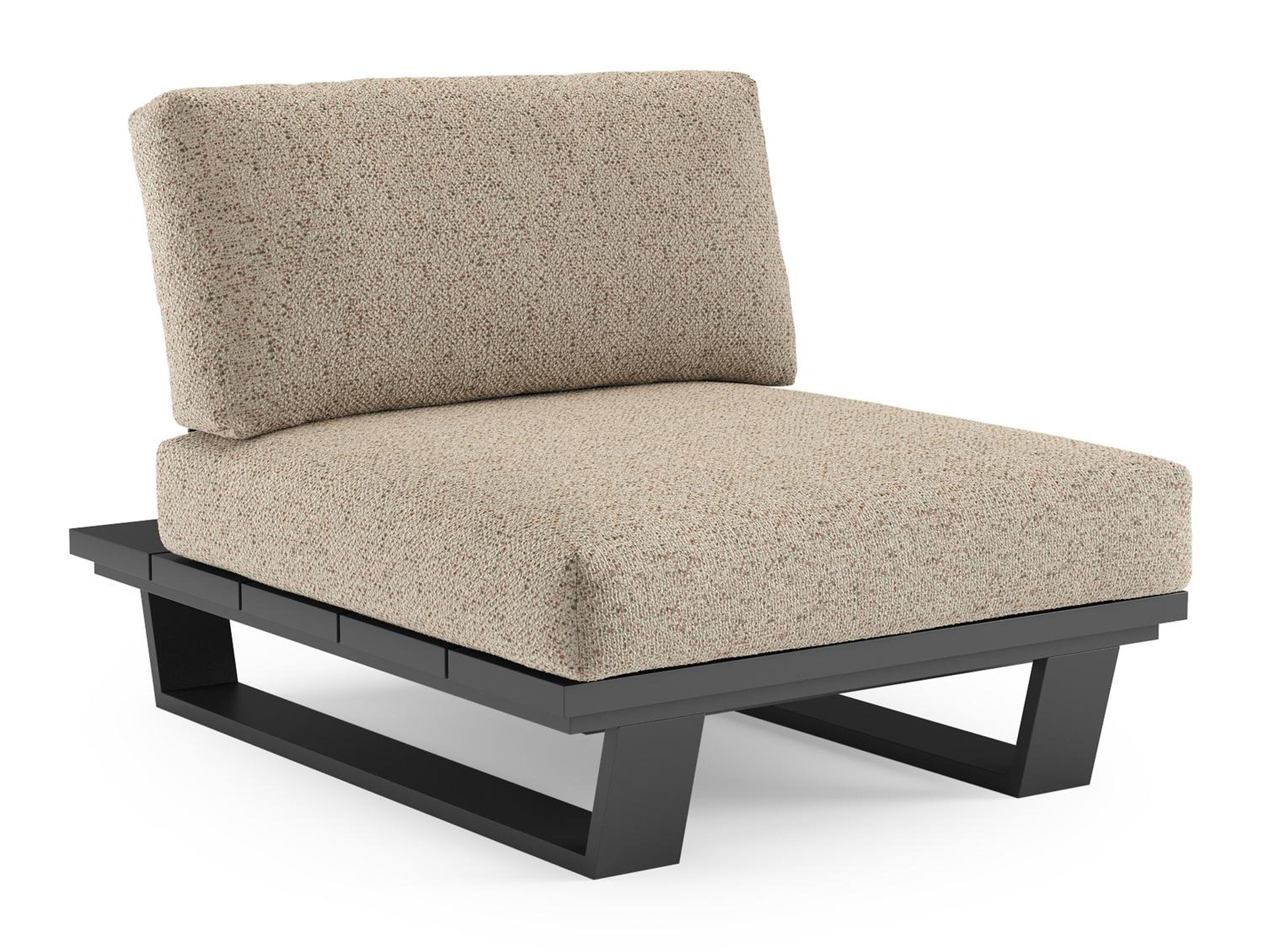 Pagino loungestoel in zwart aluminium met bora jungle all weather cosytica kussen