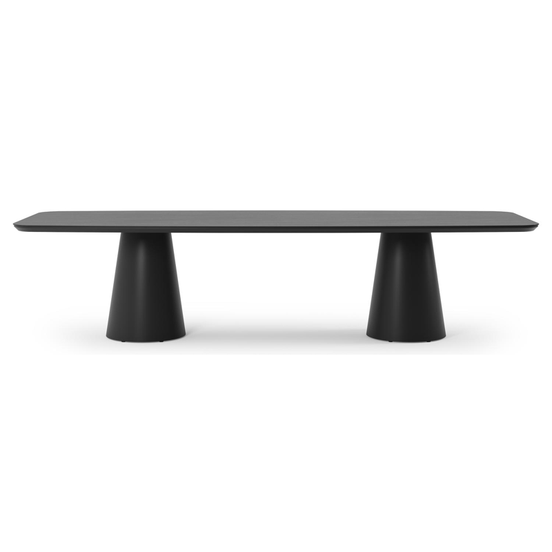 Donato tuintafel in zwart aluminium en volkeramiek basalt black - L 315 x B 115 x H 74 cm