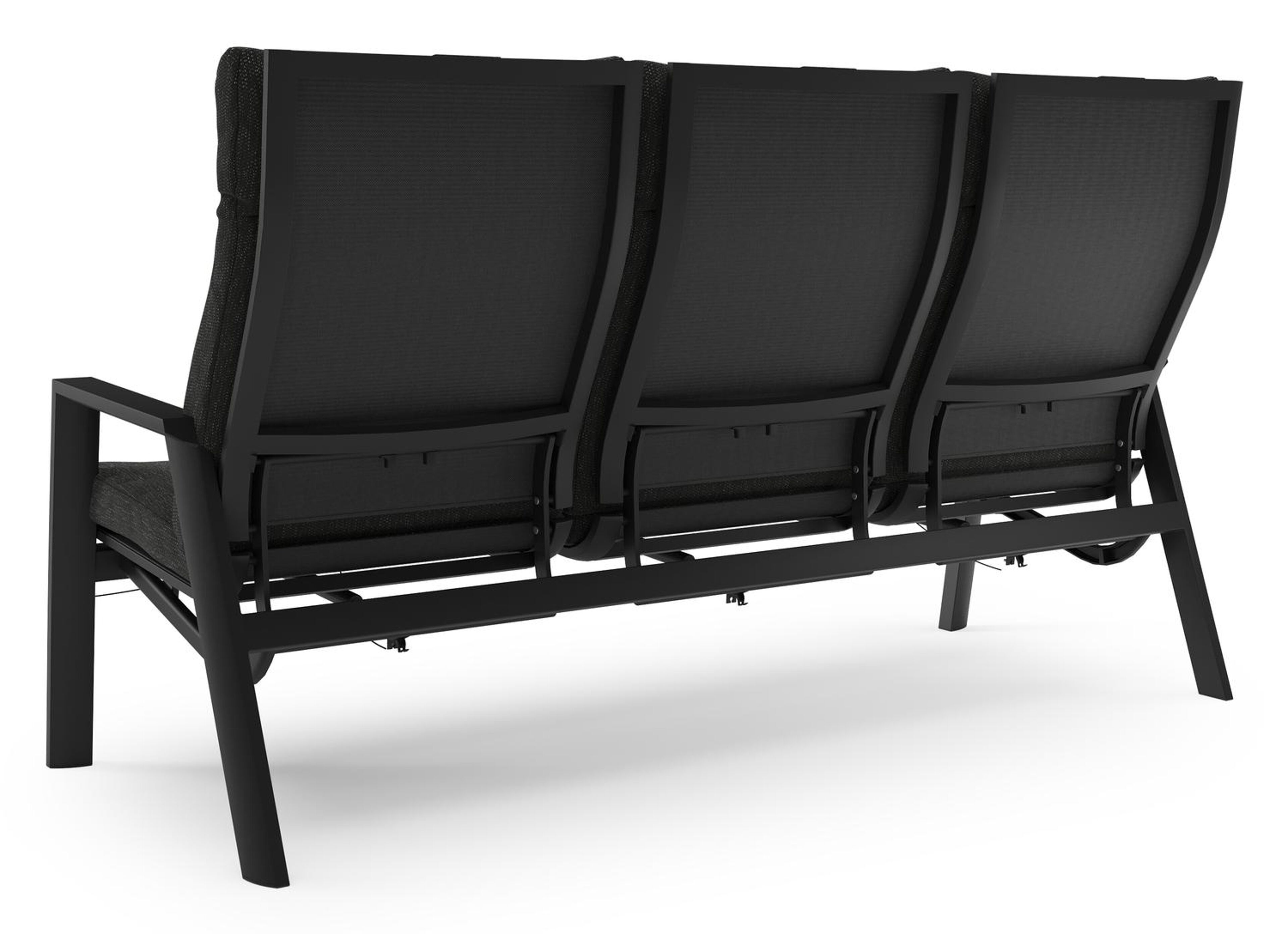 Prato loungebank in zwart aluminium met sky black weather+ softtouch kussens