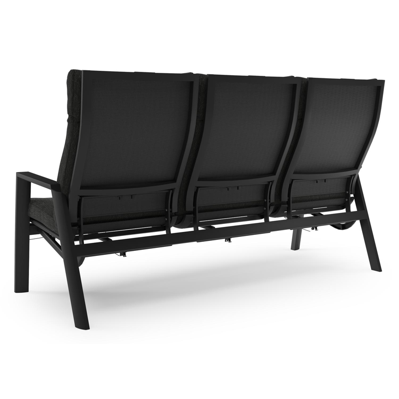 Prato loungebank in zwart aluminium met sky black weather+ softtouch kussens