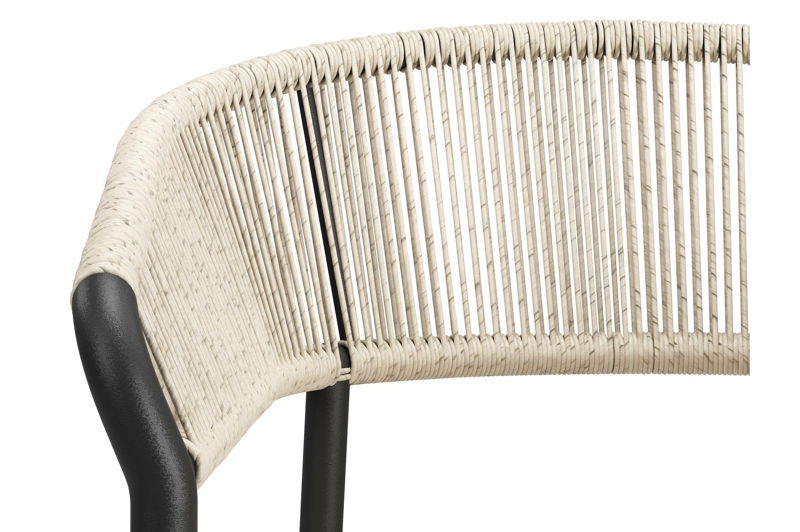 Feltro rechthoekige tuinset in zwart aluminium en teak natural finish met 4 Zamora tuinstoelen