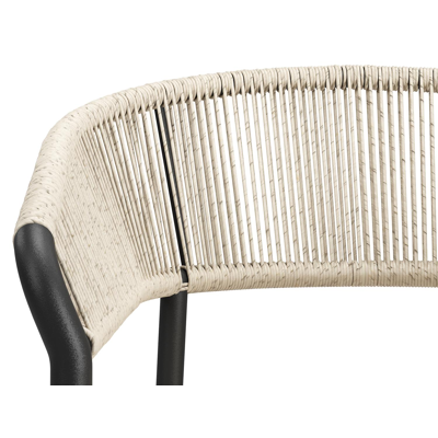 Feltro rechthoekige tuinset in zwart aluminium en teak natural finish met 4 Zamora tuinstoelen