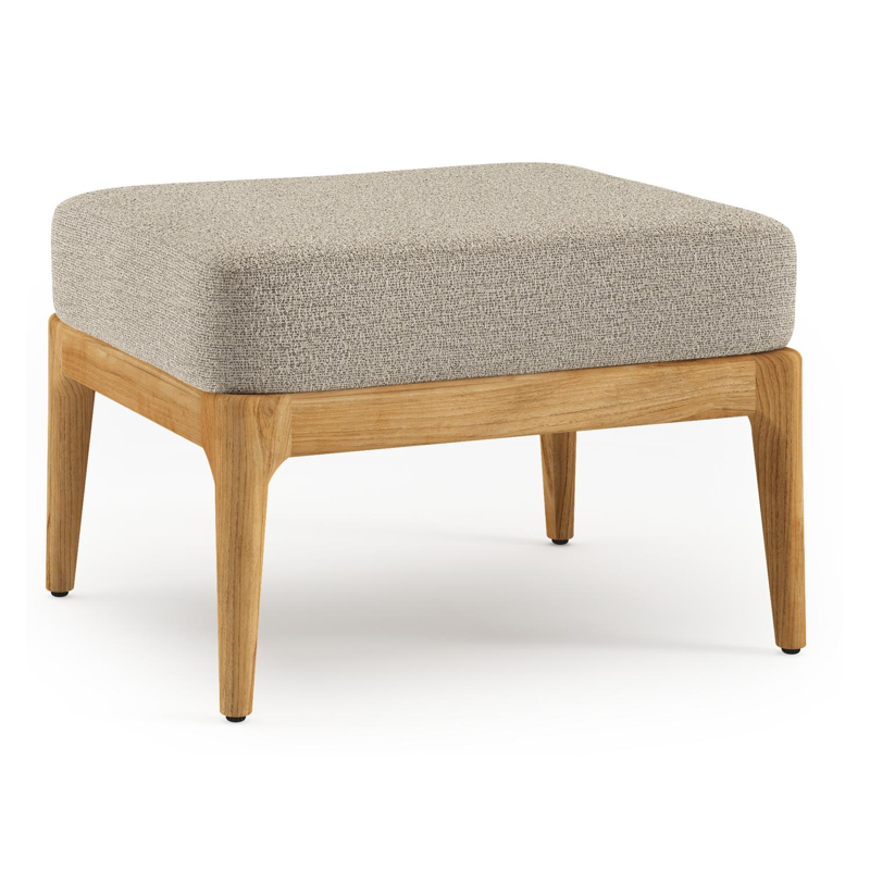 Pouf Orso en teck et coussins en all weather cosytica Catania Beige