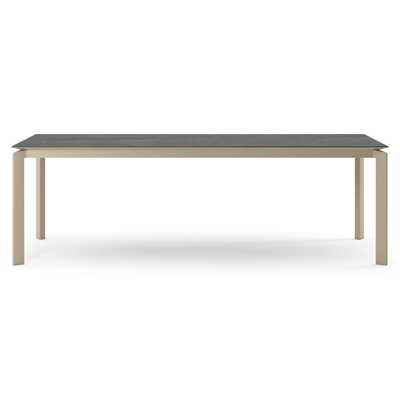 Cirello tuintafel rechthoekig in beige aluminium en volkeramiek Black Obsession - L 240 x B 100 x H 74.5 cm