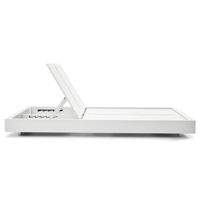 Como verstelbaar dubbel ligbed in wit aluminium