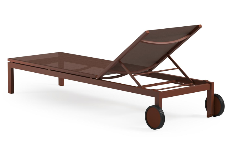 Caravelle verstelbaar ligbed in roestbruin aluminium