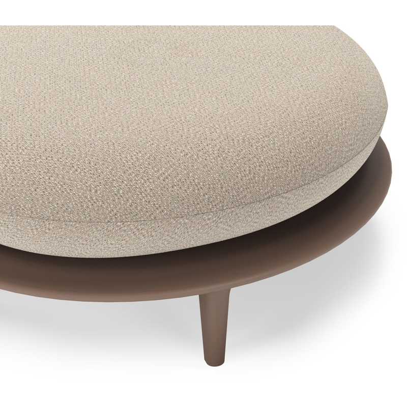 Bomero poef in taupe aluminium met lopi sand all weather sunbrella® luxe kussen