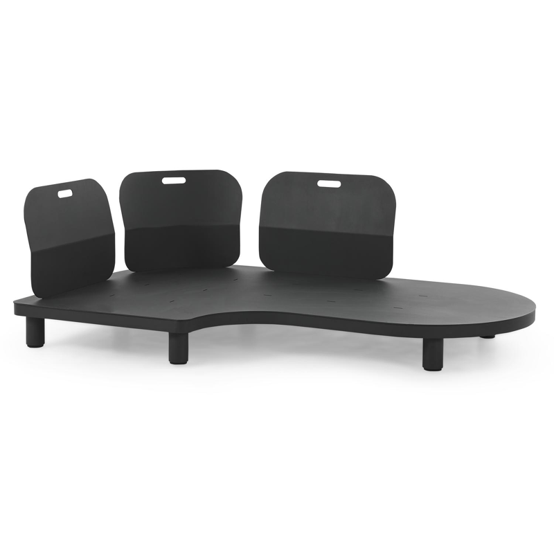 Donato loungehoek in zwart aluminium met chartres sooty all weather sunbrella® luxe kussens en loungetafel