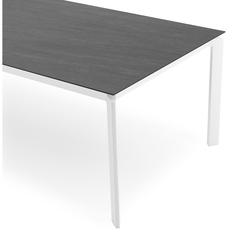 Cirello tuintafel rechthoekig in wit aluminium en volkeramiek Basalt Black - L 280 x B 110 x H 75 cm