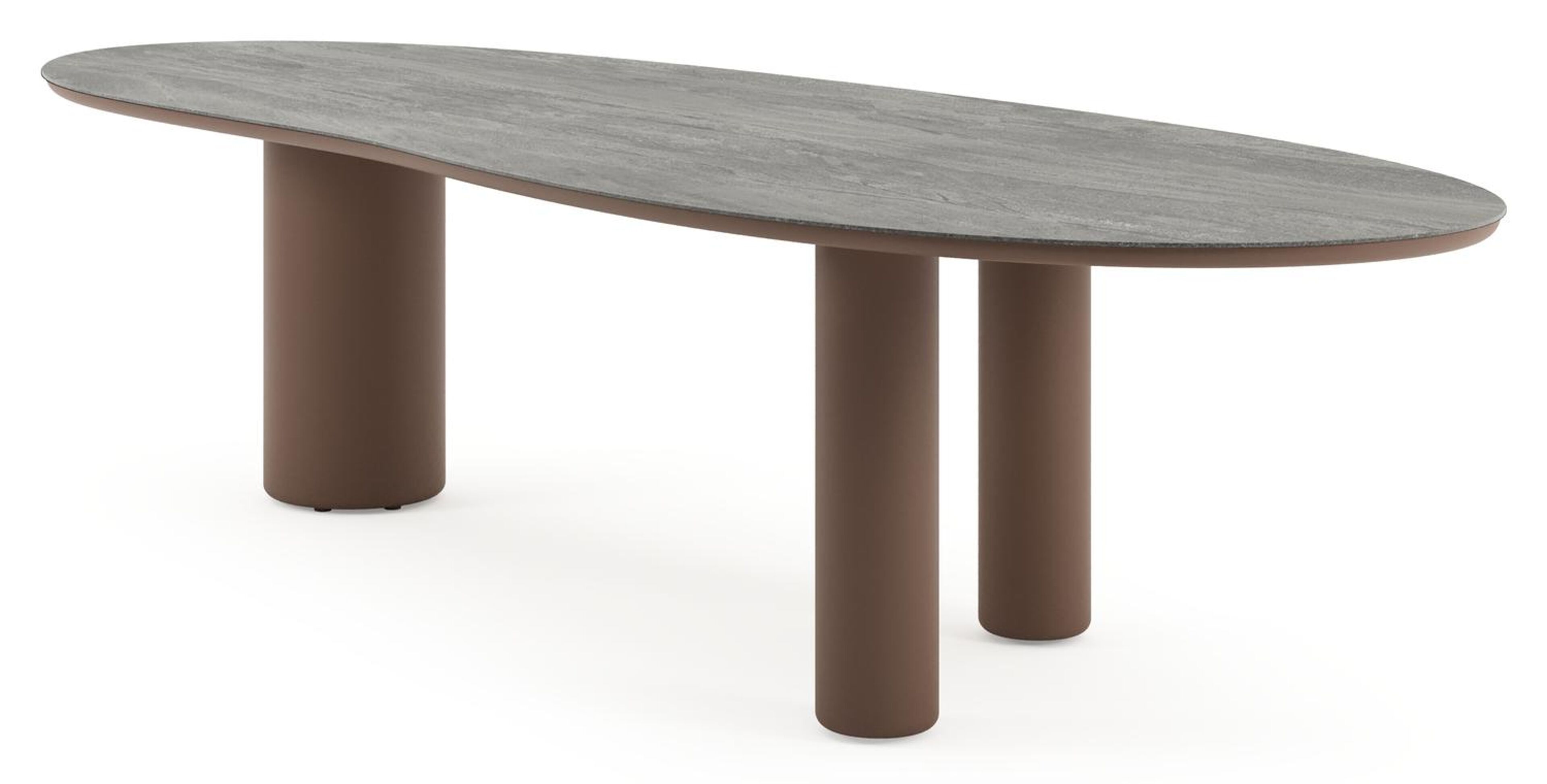 Amico tuintafel organisch in taupe aluminium en volkeramiek Aspen Grey - L 320 x B 120 x H 73.5 cm