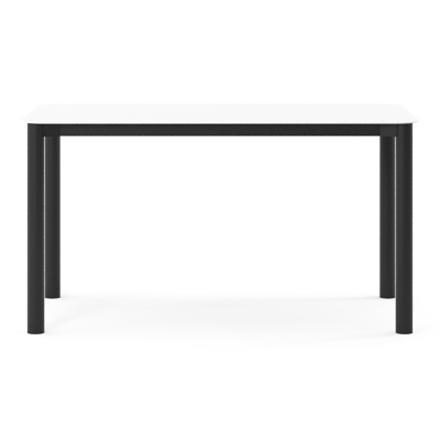 Orso tuintafel rechthoekig afgerond in zwart aluminium en volkeramiek Arctic White - L 140 x B 80 x H 74.5 cm