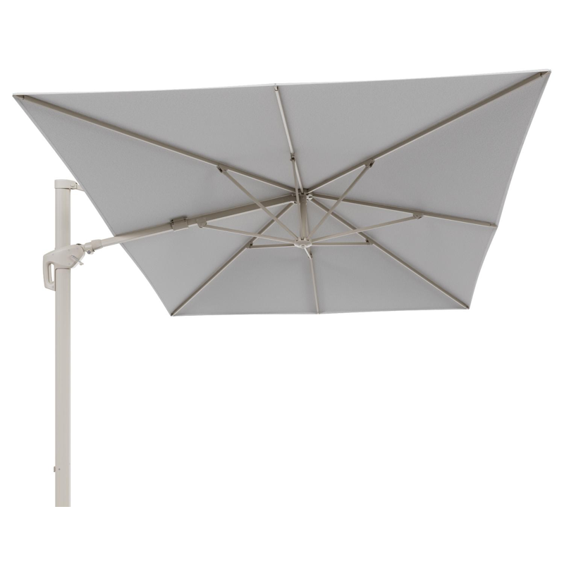 Parasol pendant Minore avec fonction tilt en aluminium beige et toile de parasol All Weather Solica Ego Birch - Lg.1 400 x Lg.2 300 cm (sans pied de parasol)