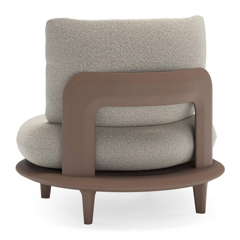 Bomero loungestoel in taupe aluminium met firenze sand all weather solica kussen