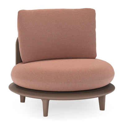 Fauteuil de jardin Bomero en aluminium taupe et coussins en all weather sunbrella® luxe savane rust