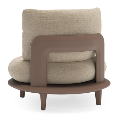 Bomero loungestoel in taupe aluminium met althea chalk all weather cosytica kussen