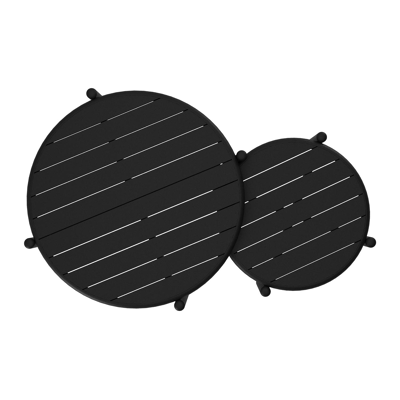 Pulo loungetafels in zwart aluminium - Dia. 70 - 50 x H. 37.5 - 32.5 cm